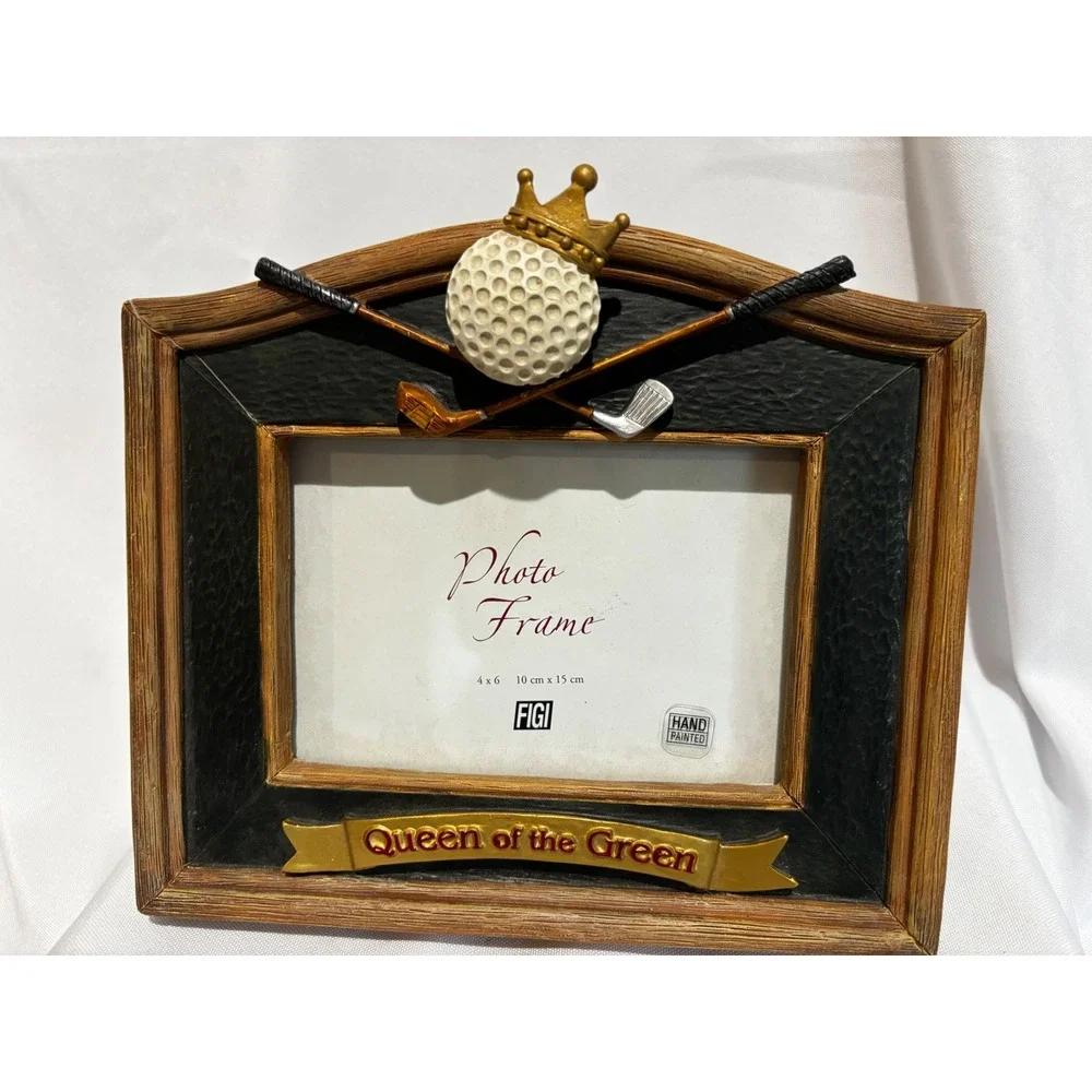 VTG Figi Queen of the Green Women's Golf Photo Frame 4x6 Collector Gift Desk Art
